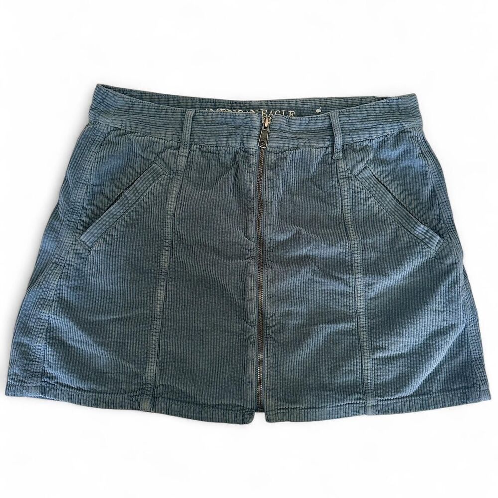 American Eagle Women's Blue Spruce Corduroy Mini Skirt